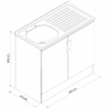 M5 Kit Mueble Lavaplatos 100cm Secador Derecho